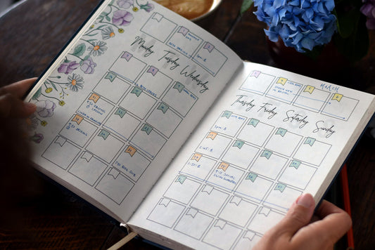 HOW TO FILL OUT AN UNDATED MONTHLY SPREAD